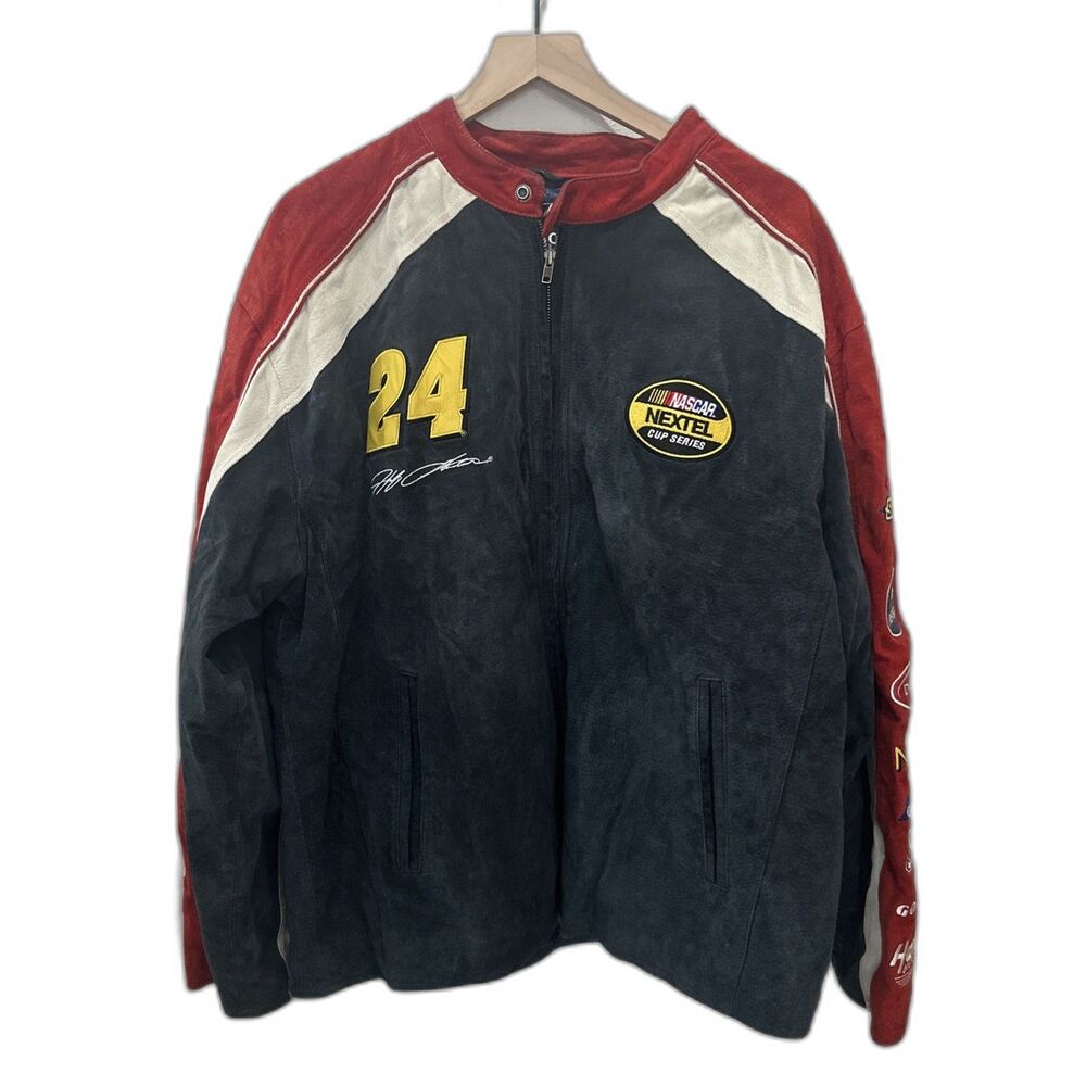 Nascar Jeff Gordon Dupont Chase Authentics Wilson Leather Suede Jacket Men's XL